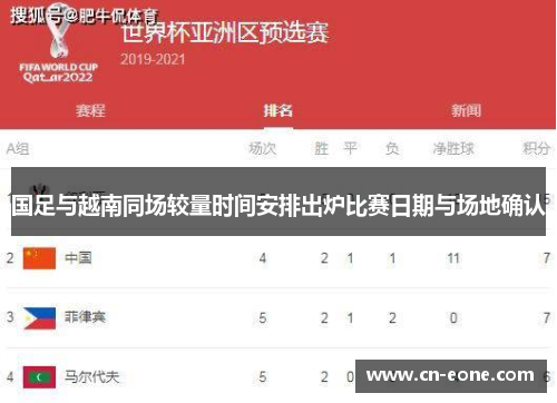 国足与越南同场较量时间安排出炉比赛日期与场地确认