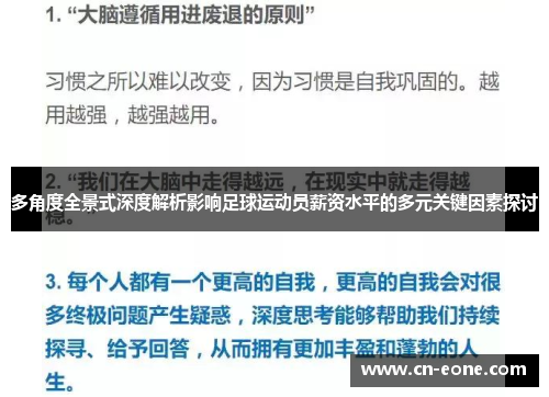 多角度全景式深度解析影响足球运动员薪资水平的多元关键因素探讨